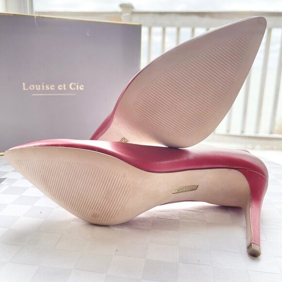 Louise et Cie Hanabeth Vespa Red Leather Pointed Toe Pumps - Picture 8 of 15